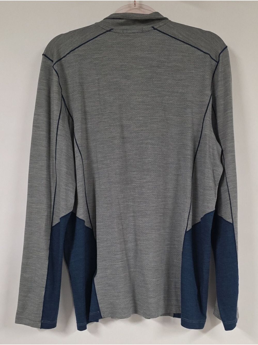 Smartwool Merino Sport 150 1/4 Zip Long Sleeve Pullover Gray Blue - Size Medium - Picture 3 of 13